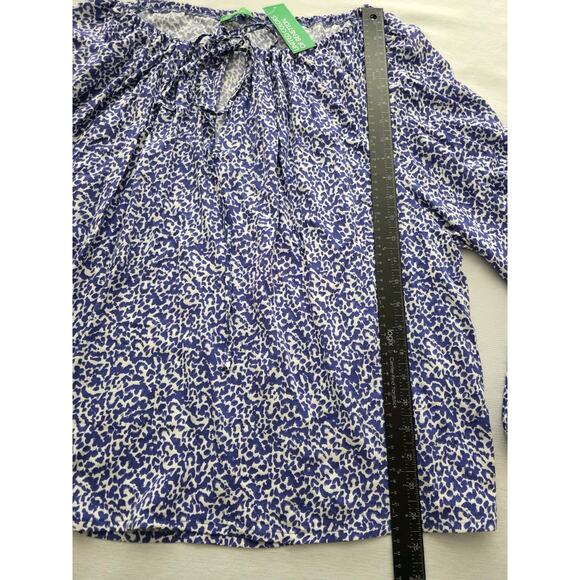United colors of bennetton Peasant Women's Blouse Top Tie Neck Size Large NEW - Picture 4 of 14